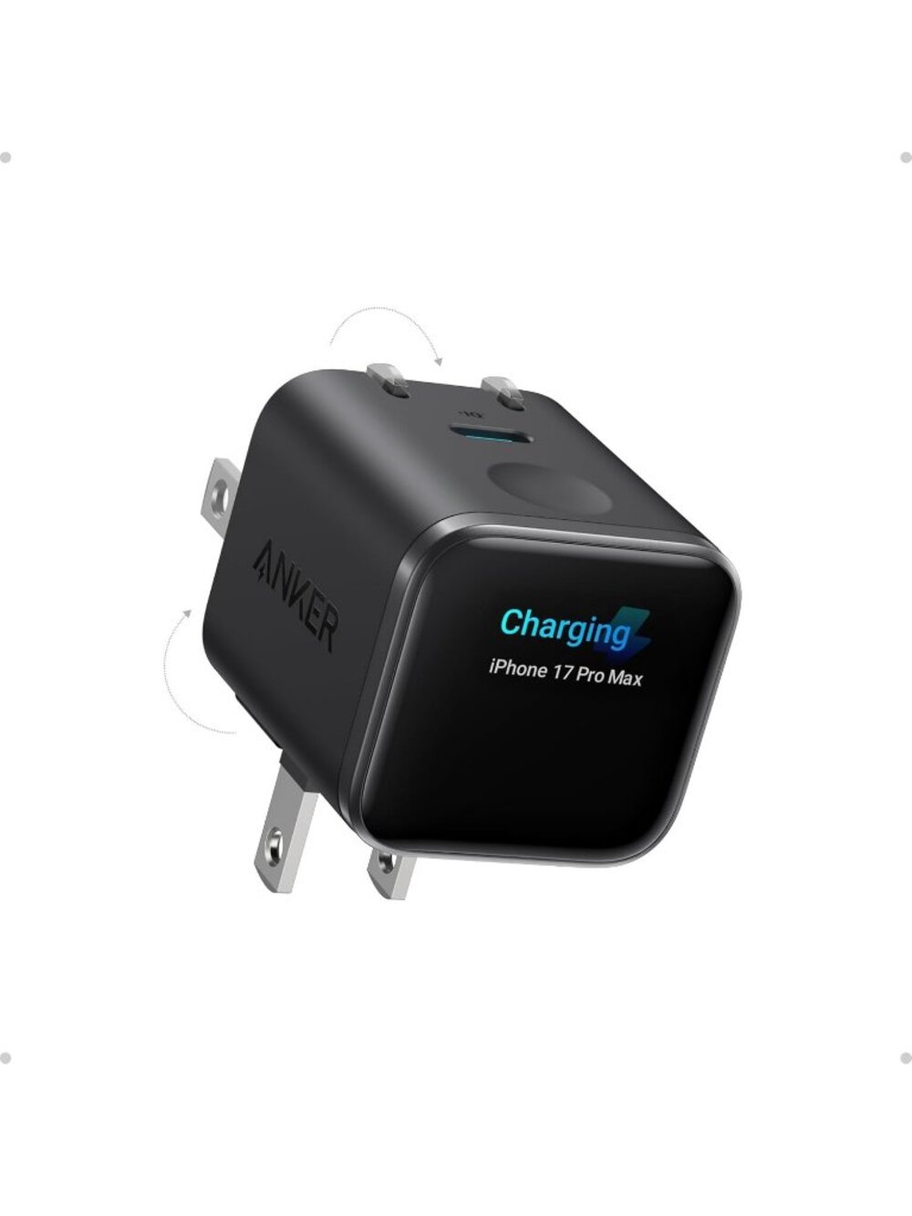 Anker  Smart Display Charger 45w Fast Charging Smart Recognition Foldable Plug